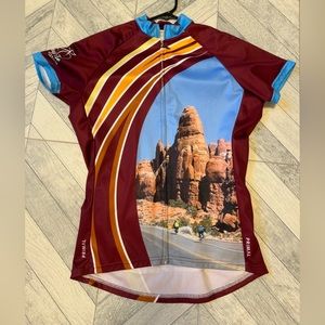 Women's Primal Moab skinny tire festival Cycling Bicycle Jersey Full Zip Size L